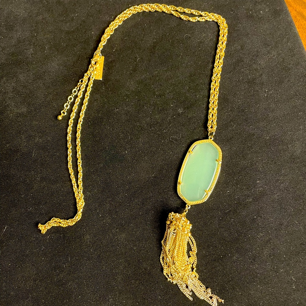 Kendra Scott Rayne tassel necklace mint jade